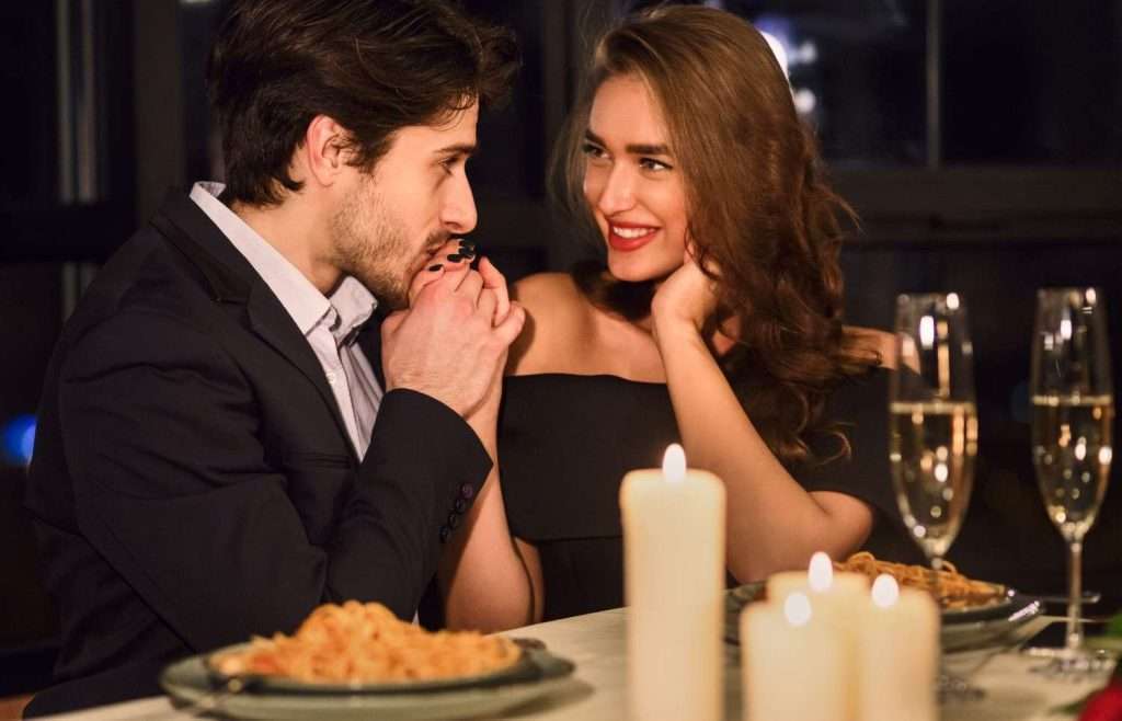 Romantic restaurant date — watching how a partner gives and follows through